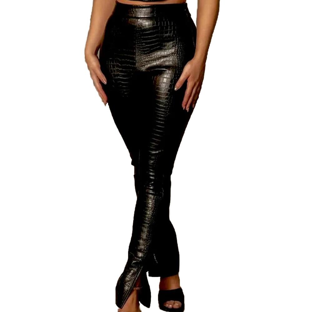 NEW with tags Meshki High Waisted Croc Skinny Pants Anna Belle - Black. Size: XS